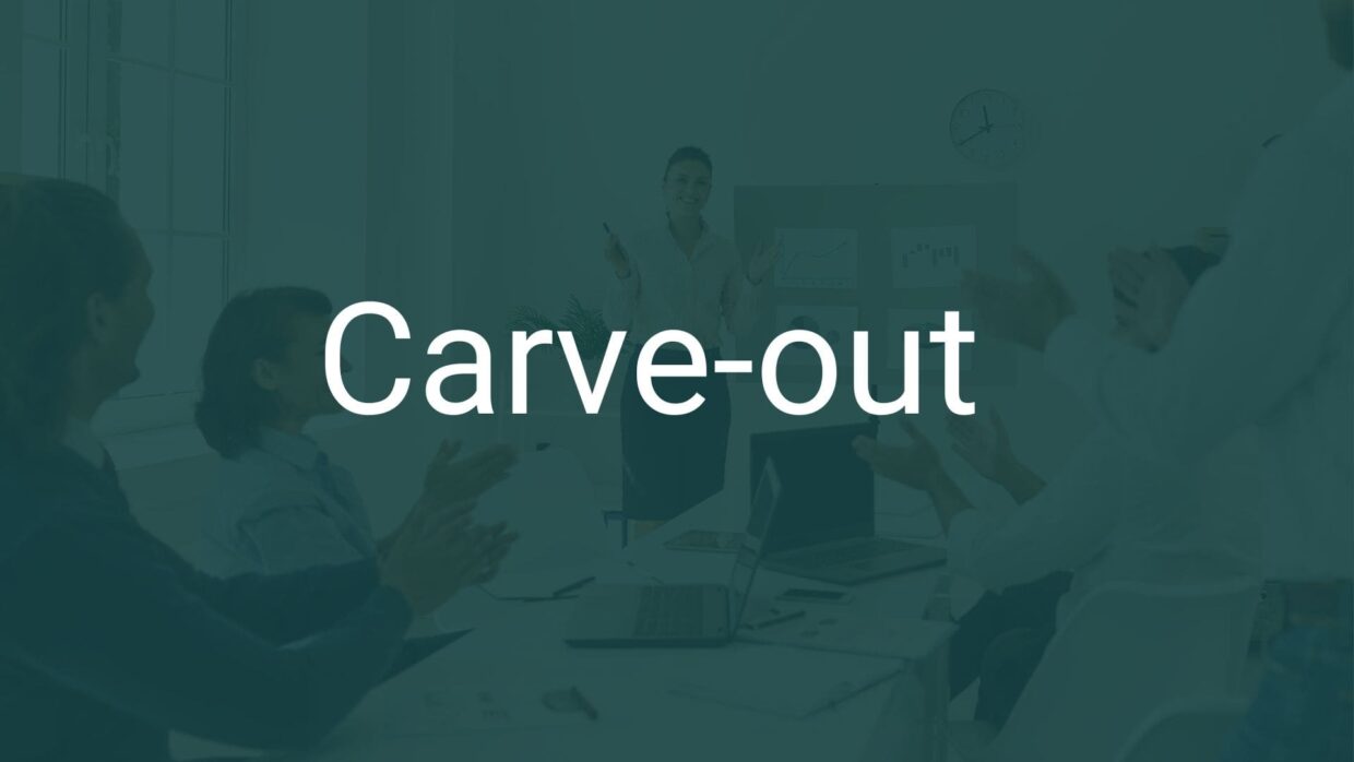 Visualisierung der Chancen und Herausforderungen eines Carve Outs in Software-Unternehmen.
